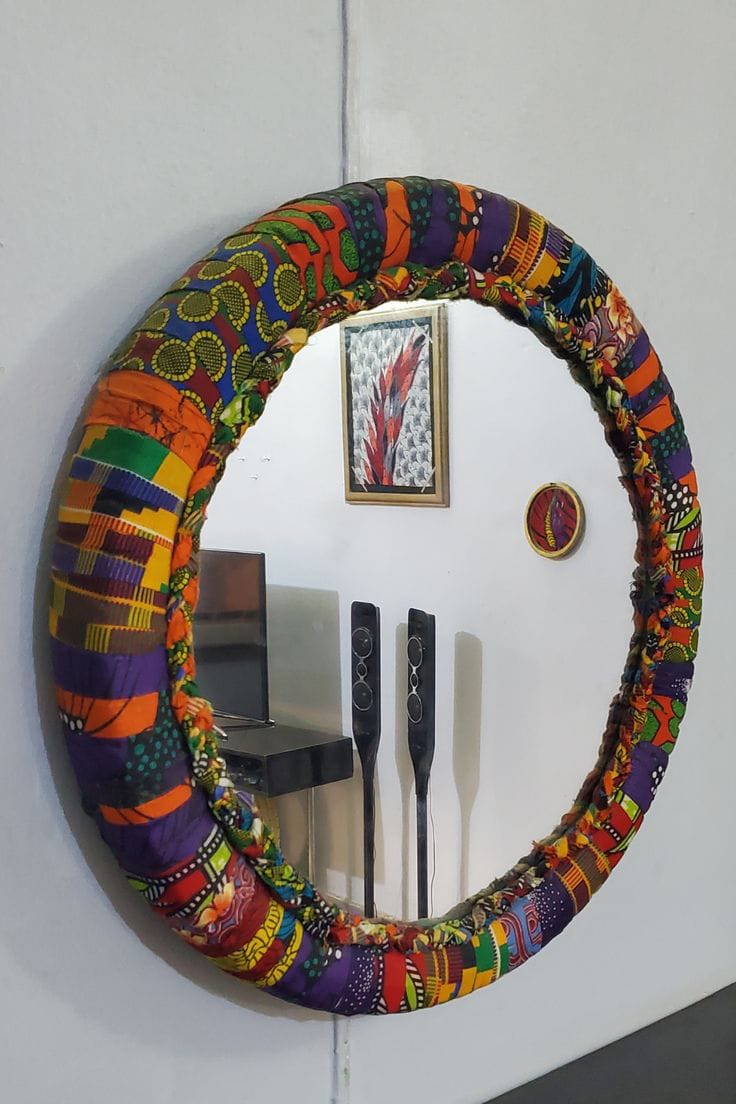 Miroir en Tissu Wax